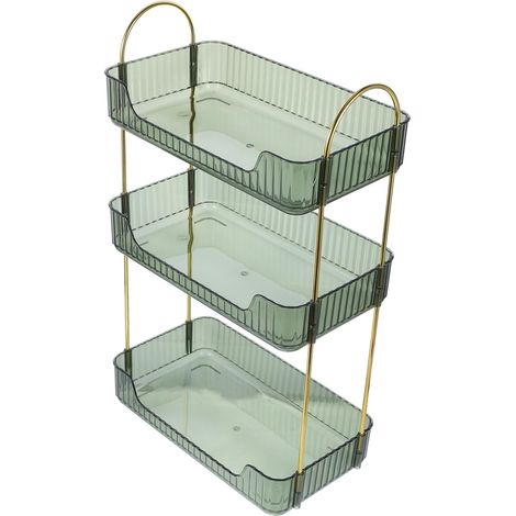 Organisateur à Niveaux pour Salle de Bain Transparent Étagère de Rangement Polyvalente pour Comptoir et Meuble Support Pratique pour Cosmétiques et Accessoires (1/5)