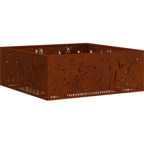 Foyer de cheminée Marron 80 x 80 x 30 cm Acier patiné