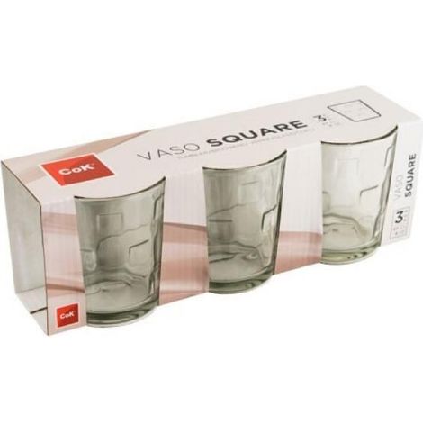 Set 3 Bicchieri da Tavola in Vetro Square 27 cl (1/2)