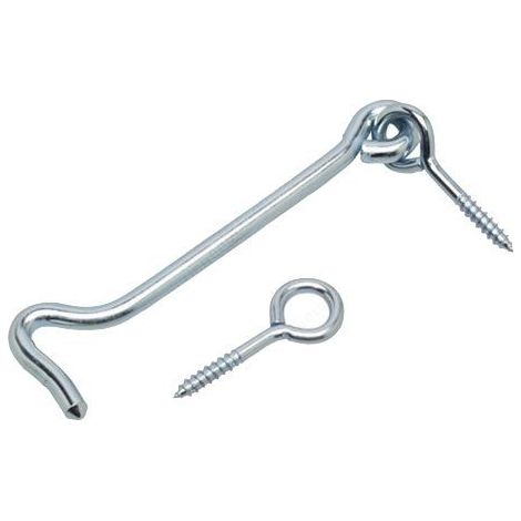 Bulk Hardware BH01745 Paquet de 2 Crochets avec oeil de porte/plaques au Zinc brillant 100 mm