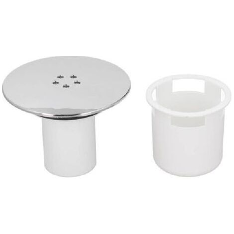 Tapa de desagüe de ducha de plástico cromado fácil de limpiar con vaso blanco para baño (1/5)