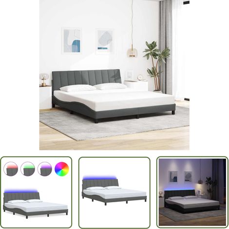 vidaXL Bettgestell ohne Matratze Dunkelgrau 180x200 cm Stoff (1/5)