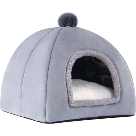 Nid Pour Chien - Cabane Igloo Chauffante Intérieure - Lit Couvert Lavable Pour Chats Et Chiots - Dimensions 28x28x25 cm - Modèle S (1/3)