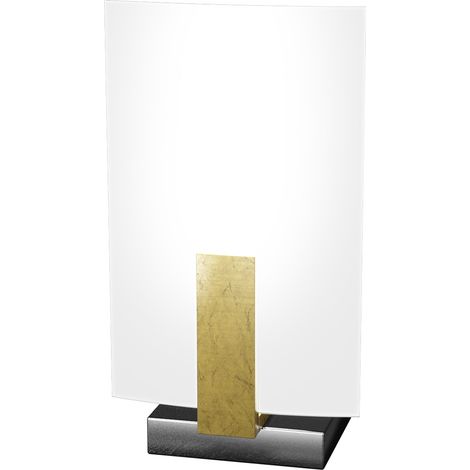 Abatjour Contemporaneo Wood Metallo Foglia Oro Vetro Bianco 1 Luce G9