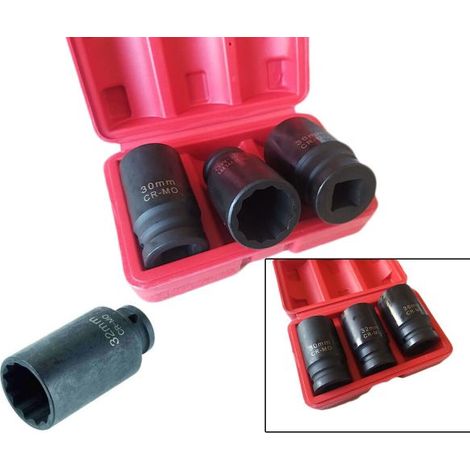 BUSSOLE BOCCOLE PER PISTOLA AVVITATORE PNEUMATICO SET 3 PZ 3/4" DA 30 A 36MM