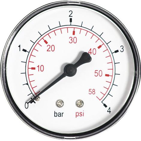 Wasserdruckmanometer 63 mm 4 bar 1/4" mit rückseitigem Eingang (1/2)