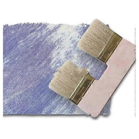 Pinceau à double tête de 3 pouces, outils de peinture murale artistique, pinceau plat texturé ( ) (1/3)