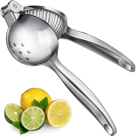 Allecto,Exprimidor de cítricos,Exprimidor manual de limones,Plateado,Ideal para cócteles,Perfecto para frutas cítricas (1/5)