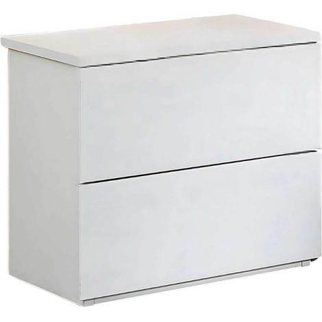 MCS Mobili Comodino Easy Bianco - Elegante per Camera da Letto - 47x37x46 cm