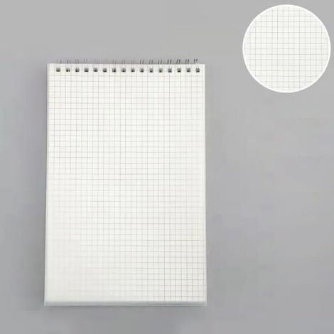 Carnet A5 à spirale, 80 feuilles quadrillées, papier épais confortable, carnet pratique renforcé pour usage quotidien. (1/5)