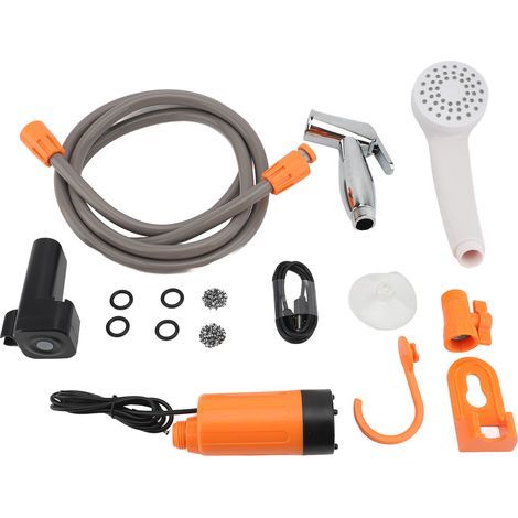 Pommeau de douche Portable, batterie 2200mAh, pompe électrique extérieure pour lavage de voiture, bain d'animaux domestiques. (1/2)