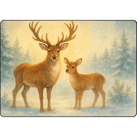 Planche à découper verre cerfs 28,5 x 20 cm (1/2)
