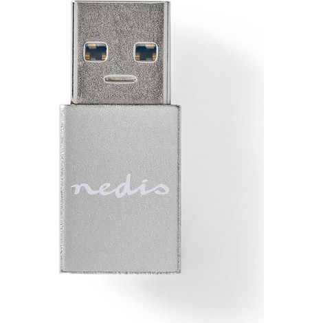 Adaptador usb a usb 32 generacion 1 usb a macho usb c hembra 5 gbps redondo niquelado negro caja