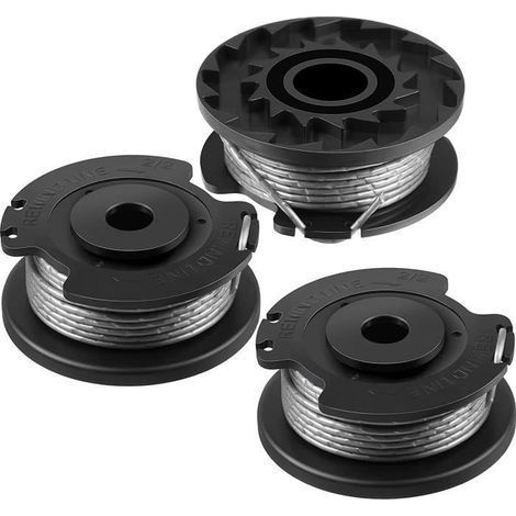 (Schwarz) Integrierte Trimmerfadenspule für Bosch Rasentrimmer – 3er-Pack – Ø 1,6 mm – Länge 6 m (1/4)