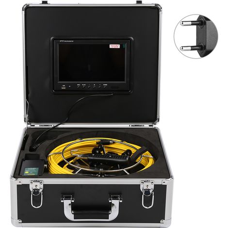 Caméra d'inspection de tuyaux souterrains 1080P double caméra, écran 9 pouces, étanche IP68, câble de 30 mètres, alimentation 100-240V (1/5)