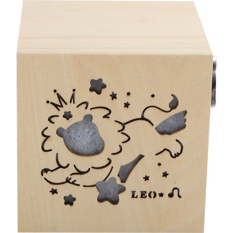 Spieluhr aus Holz mit Ausschnitten und bunten Lichtern – Geburtstagsgeschenk – Holzbastelarbeit (1/5)