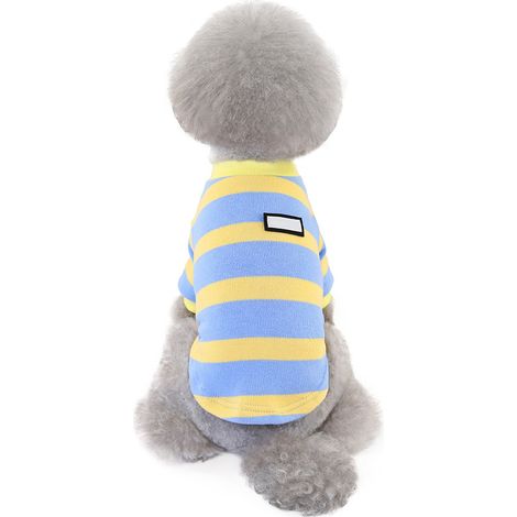 Pull Tricot Pour Chien Et Chat - Coton Doux Rayé - Hiver Automne Interior Extérieur - Taille S (1/5)
