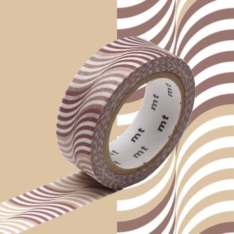 Ruban adhésif décoratif - MASKING TAPE - MT 1P - Rayures psyché - Design unique - Idéal pour bricolage (1/2)