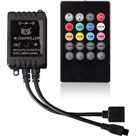 20 Keys Strip IR LED RGB Music Controller for 5M SMD 3528/5050 LED Strips DC 12V LED Light Bar (1/5)