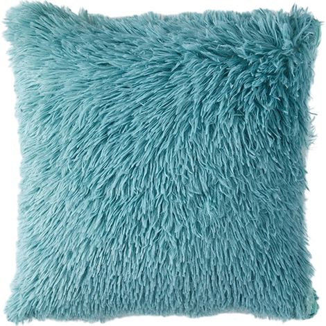 Housse De Coussin - Fourrure Synthetique - 40 X 40 Cm - Vert - 1 Unite (1/5)