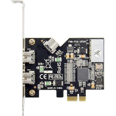 Carte contrôleur PCI Express PCI-E X1 vers 3 ports 1394B pour FireWire 800 IEEE 1394 B, capture vidéo 2+1 caméras (1/5)