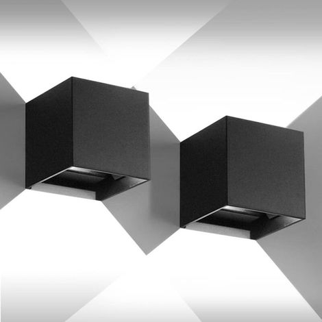 Lot de 2 Appliques LED 12W Extérieur – Lumière Blanche 6000K, Angle Réglable, Éclairage Mural Étanche (1/5)