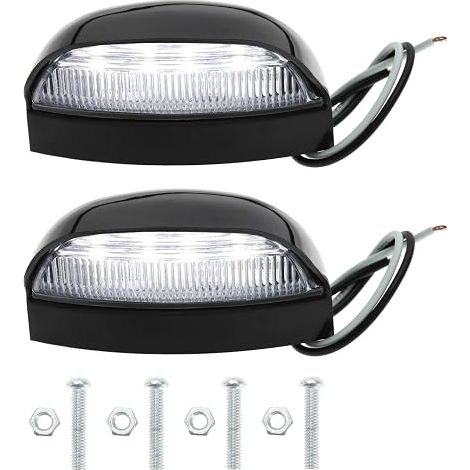 Lumière de Plaque d'immatriculation LED Feu Arrière pour Remorques Camping-Cars Camions Bateaux et Véhicules Commerciaux, Noir (1/5)