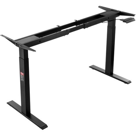 Pied de bureau assis-debout électrique double moteur, hauteur réglable 70-117 cm, noir (1/5)