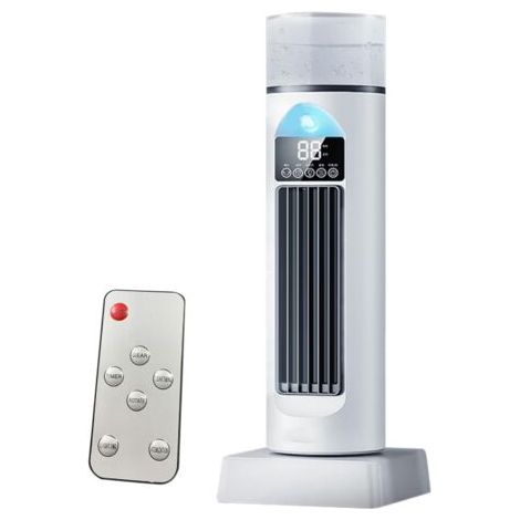 Ventilateur colonne silencieux sans pales – Refroidisseur 3 en 1 avec humidificateur – 6 vitesses – Télécommande incluse – Pour chambre et bureau (1/5)