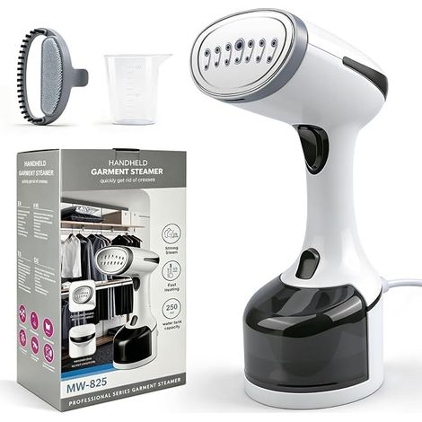 Portable Vertical Garment Steamer, 1600 W and 250 ML Garment Steamer, Quick Heating Adjustable in Three Speed, Steamer Garment Steamer for Travelling and at Home (1/5)