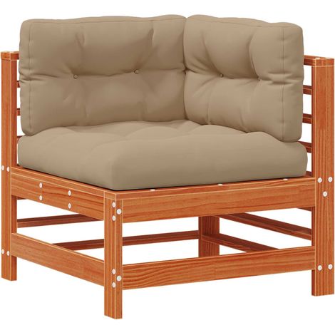 Gartenecksofa Massives Kiefernholz Wachsbraun vidaXL