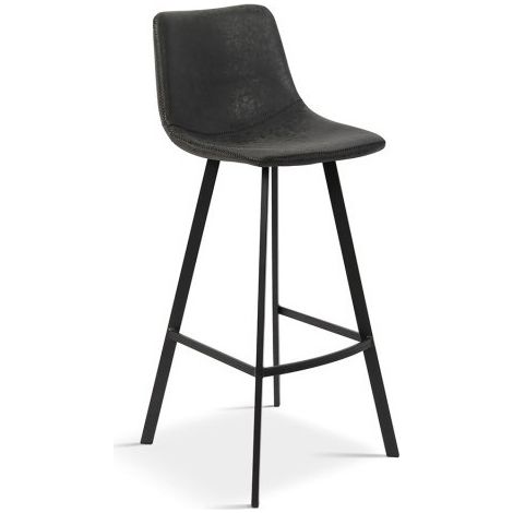 Chaise de comptoir OZON – PU noir – H108 x L45 x P49 cm (1/4)