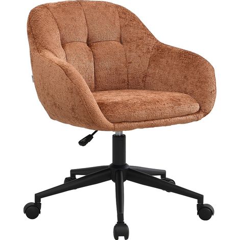 Chaise de bureau - Tissu texturé - Terracotta - Hauteur réglable - LASSANDRA (1/4)
