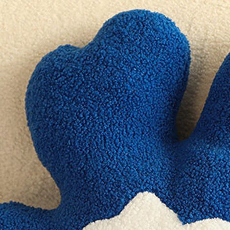 Coussin décoratif en forme de fleur, doux et épais, garni de mousse, bleu. (1/5)