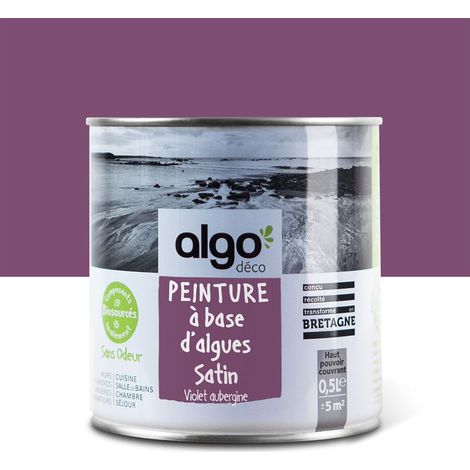 Peinture écologique Algo - Satin - Violet Aubergine - 0.5L (1/5)