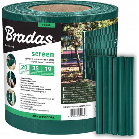 Bande d'occultation verte 19 cm x 35 m avec clips Bradas (1/5)