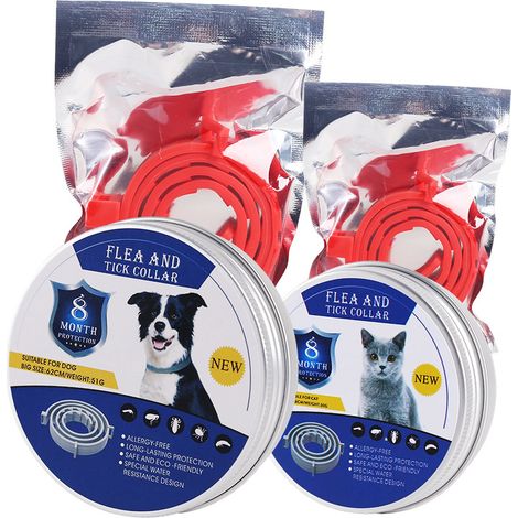 Collier anti-puces et tiques à base d’huiles essentielles végétales – 38 cm – Protection 1 mois – Chien et chat – 10 couleurs disponibles