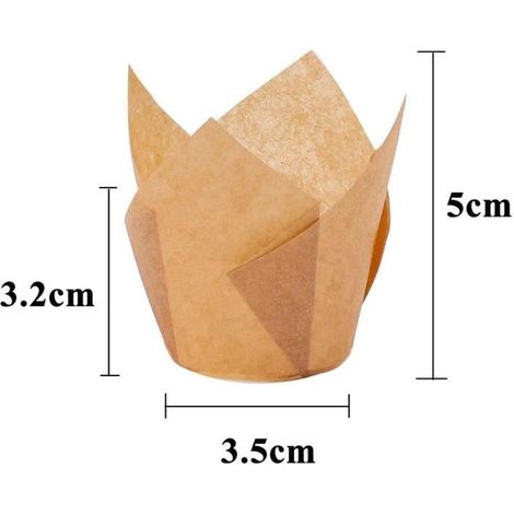 Mini Caissettes à Cupcake - Pwshymi - Tulipe - 150 Pièces - Papier Anti-graisse - 3 Couleurs (1/4)