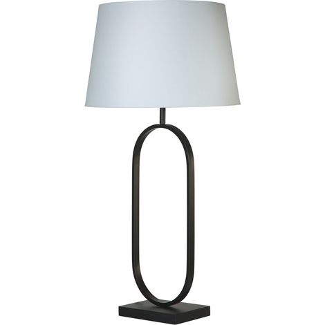 Lampe de table Modish noir avec capuche blanche - EU94101WH (1/3)