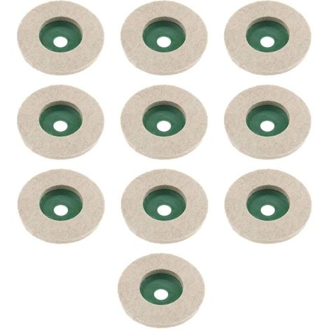 Lot de 10 disques de polissage en feutre de laine pour meuleuse d'angle en céramique, marbre, bois, 97 mm-LIAIKI (1/5)