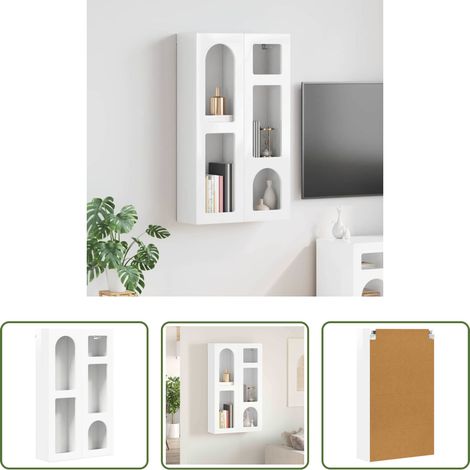 Wandregal -  Hängeschrank Hochglanz Weiß 59 x 20 x 100 cm Holzwerkstoff (1/5)