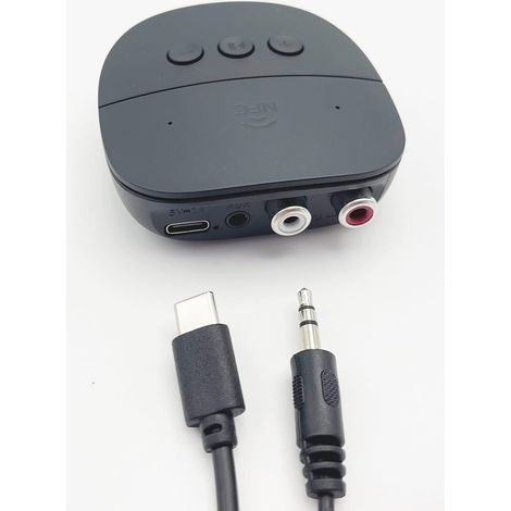 Récepteur Bluetooth 5.2 avec NFC Adaptateur AUX/RCA Jack 3.5mm Sans Fil Bluetooth Audio Adapter Support USB TF Card (1/5)