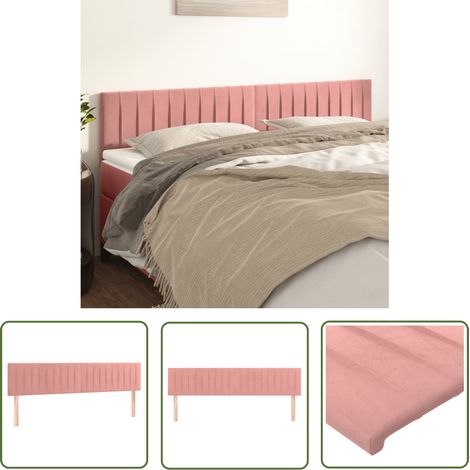 The Living Store Têtes de lit 2 pcs Rose 90x5x78/88 cm Velours - Tête De Lit - Tête De Lit Velours - Têtes De Lit Doubles - Literie - Chambre À Coucher (1/5)