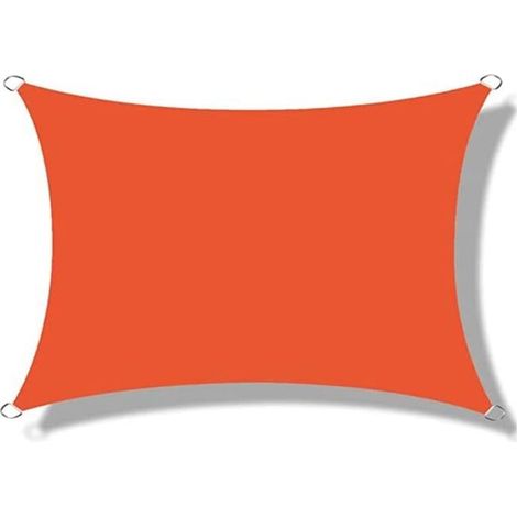 Rechteckiges Sonnensegel, wasserdicht, 95 % UV-Schutz, atmungsaktiv und winddicht, für Pergola, Terrasse, Balkon, Garten, Außenbereich, Orange, 2 x 2 m [Energieklasse A]
