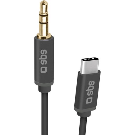SBS Adattatore Con Connettori Usb-C E Jack 3.5 Mm, Lunghezza 1 Metro, Colore Nero (1/5)