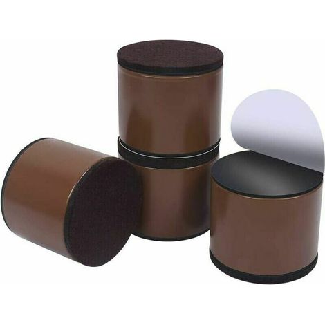 Rehausseur de Meubles en Acier Carbone de 5 cm, Rehausseurs de Lit en Acier Carbone 6 cm, Rehausseurs de Meubles Pour Meubles Hauteur 5 cm,Marron Rond,