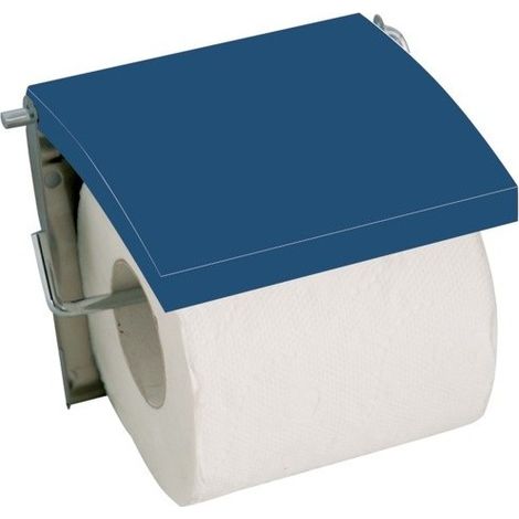 Porte Rouleau Papier Wc Mural MDF & Inox Bleu Foncé MSV