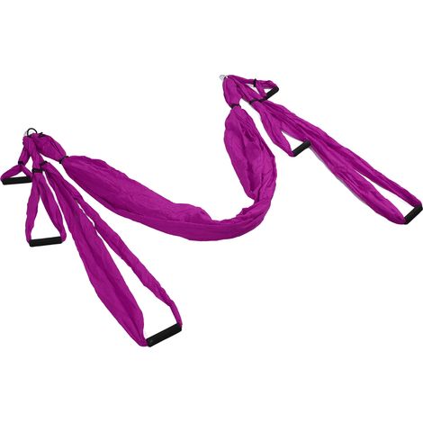 Ensemble de balançoire pour yoga aérien, polyester et coton, réglable et flexible, hamac de yoga, violet (1/5)