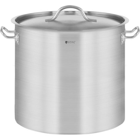 Royal Catering – Marmite gastronorme 25 L en acier inoxydable – Couvercle inclus – Compatible tous feux – Fond sandwich pour cuisson rapide