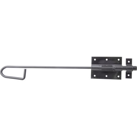 Verrou baïonnette avec gâche soudée – plastifié noir – platine 90 x 67 mm – Marque Alberts (1/2)